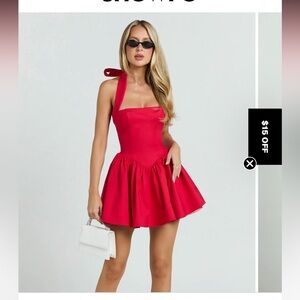Showpo Red Mini Dress with Tie-Strap